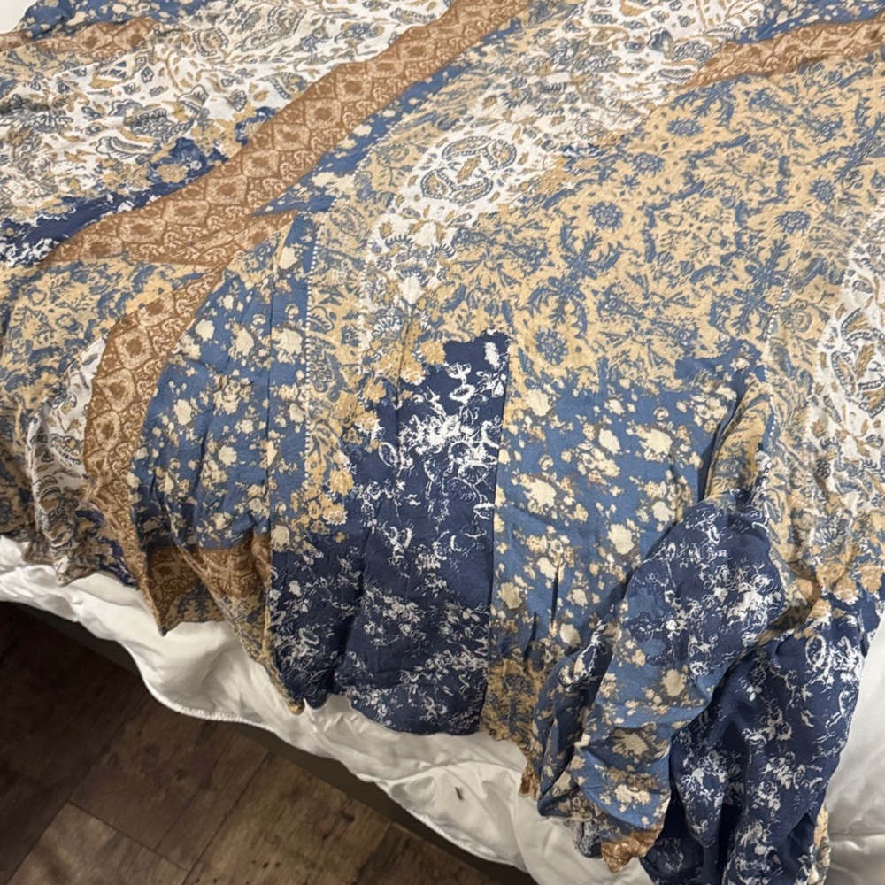 Free People Bohemian Blue and Cream Maxi Dress - Picture 8 of 10
